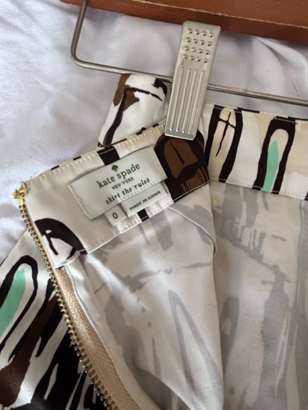 kate spade Cream Havana Graphic Midi Skirt with Mint and Yellow Accents - Picture 3 of 5